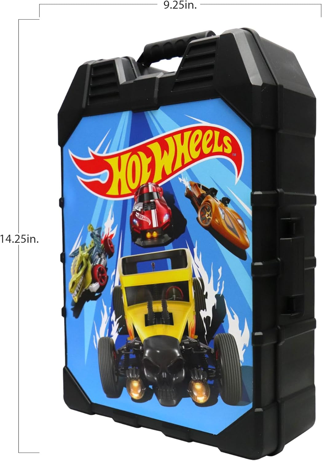 Hot Wheels 48-Car Storage Case - Premium Plastic Carrying Case with Handle for 1:64 Scale Die-Cast Toy Cars, Ideal Organizer for Travel and Display