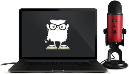 Logitech for Creators Yeti USB Microphone with VO!CE Software, Four Pickup Patterns, Headphone Output and Volume Control, Plug and Play, Satin Red Finish