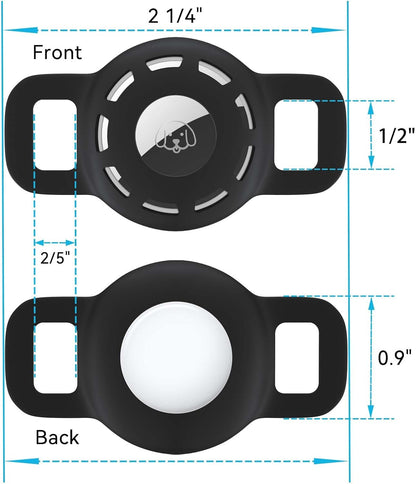 AirTag Cat and Small Dog Collar Holder - 2 Pack Protective Holders for Apple AirTag (Fits Collars up to 1/2 Inch)