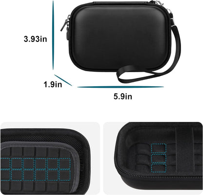 Protective Hard Case for HP Sprocket 2X3 Portable Instant Photo Printer with Zippered Mesh Pocket for Photo Paper and Cable, Black