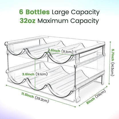 Water Bottle Storage Organizer - 2-Pack Stackable Cabinet Holder