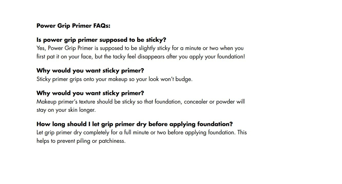 Power Grip Primer - Gel-Based Hydrating Face Primer for Smoother Skin and Enhanced Makeup Adhesion, 0.811 Fl Oz (24 Ml)