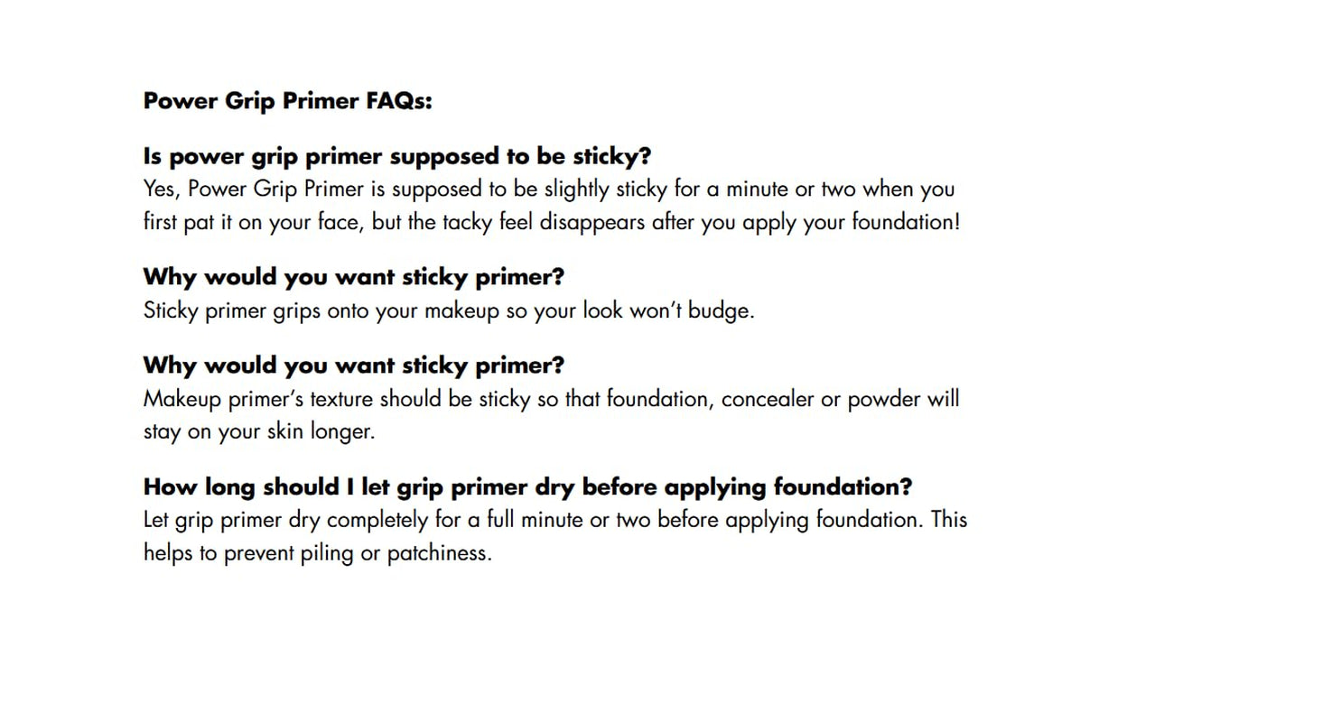 Power Grip Primer - Gel-Based Hydrating Face Primer for Smoother Skin and Enhanced Makeup Adhesion, 0.811 Fl Oz (24 Ml)
