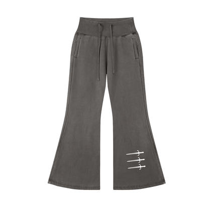 Vintage Washed Flared Fleece Pants