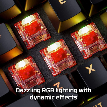 Alloy Origins Mechanical Gaming Keyboard with Software-Controlled Lighting, Macro Customization, Compact Design, RGB LED Backlighting, and Linear Red Switch (Black)