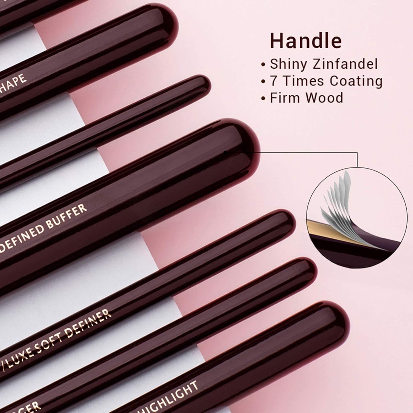 Professional 25-Piece Makeup Brush Set with Labeled Brushes for Powder, Foundation, Eyeshadow, Blending, Concealer, Blush, and Highlight - T280