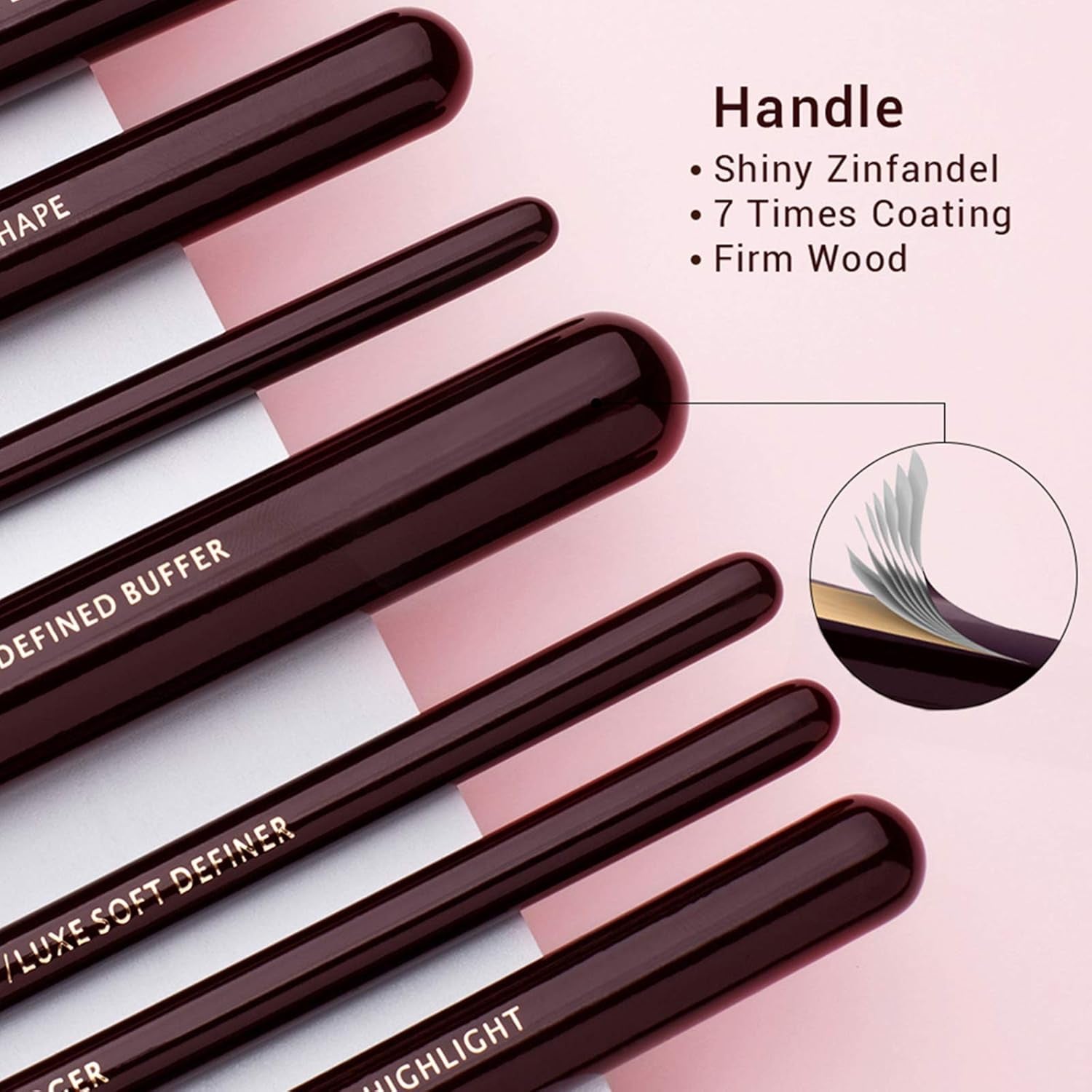 Professional 25-Piece Makeup Brush Set with Labeled Brushes for Powder, Foundation, Eyeshadow, Blending, Concealer, Blush, and Highlight - T280