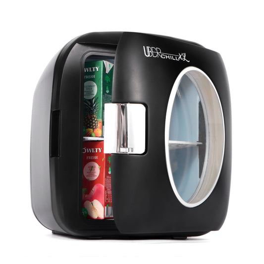 Chic & Versatile Mini Fridge - Retro Beverage Cooler & Warmer for Home, Office, and Outdoor Fun (9 Liters)