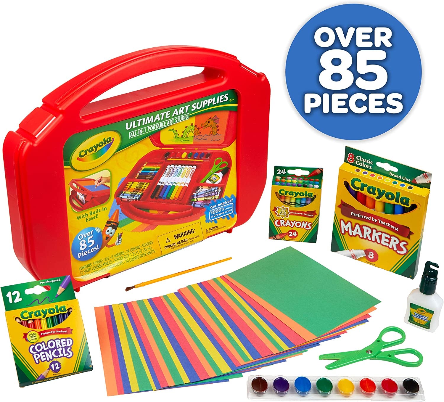 Deluxe Art Set with Easel for Children, 85-Piece Creative Kit, Ideal Gift for Ages 4-7 [Amazon Exclusive]