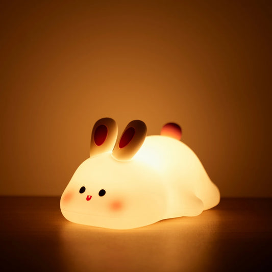 Adorable LED Night Lights - Cute Sheep, Panda, and Rabbit Silicone Lamps for Kids - USB Rechargeable Bedside Decor & Perfect Birthday Gift