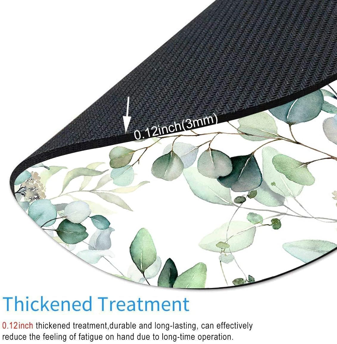 Customized Round Mouse Pad with Grass Leaf Design - Non-Slip Rubber Gaming and Office Mat