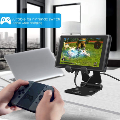Adjustable Foldable Phone and Tablet Stand, Playstand for Nintendo Switch, Compatible with iPad Mini, iPad Pro 9.7'', iPad Air, and Various Phone Models (4-10 inches)