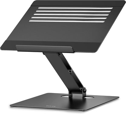 LSX5 Ergonomic Adjustable Aluminum Laptop Stand Compatible with 10-14" MacBook, Dell, HP, Lenovo, and More (Black)