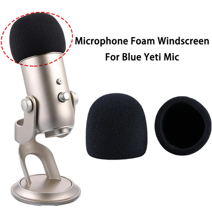 Professional Foam Windscreen Cover for Blue Yeti Condenser Microphone - Pop Filter and Windshield Accessory
