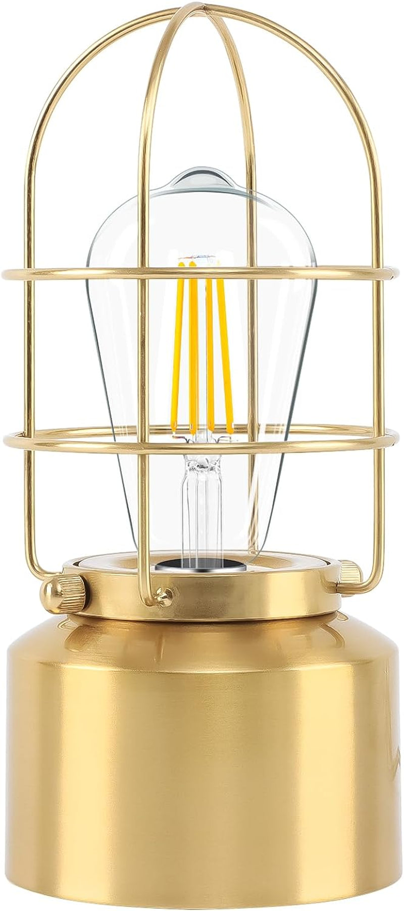 Dimmable Industrial Gold Table Lamp for Compact Spaces - Steampunk Antique Nightstand and Desk Light for Bedroom and Living Room (Bulb Included)