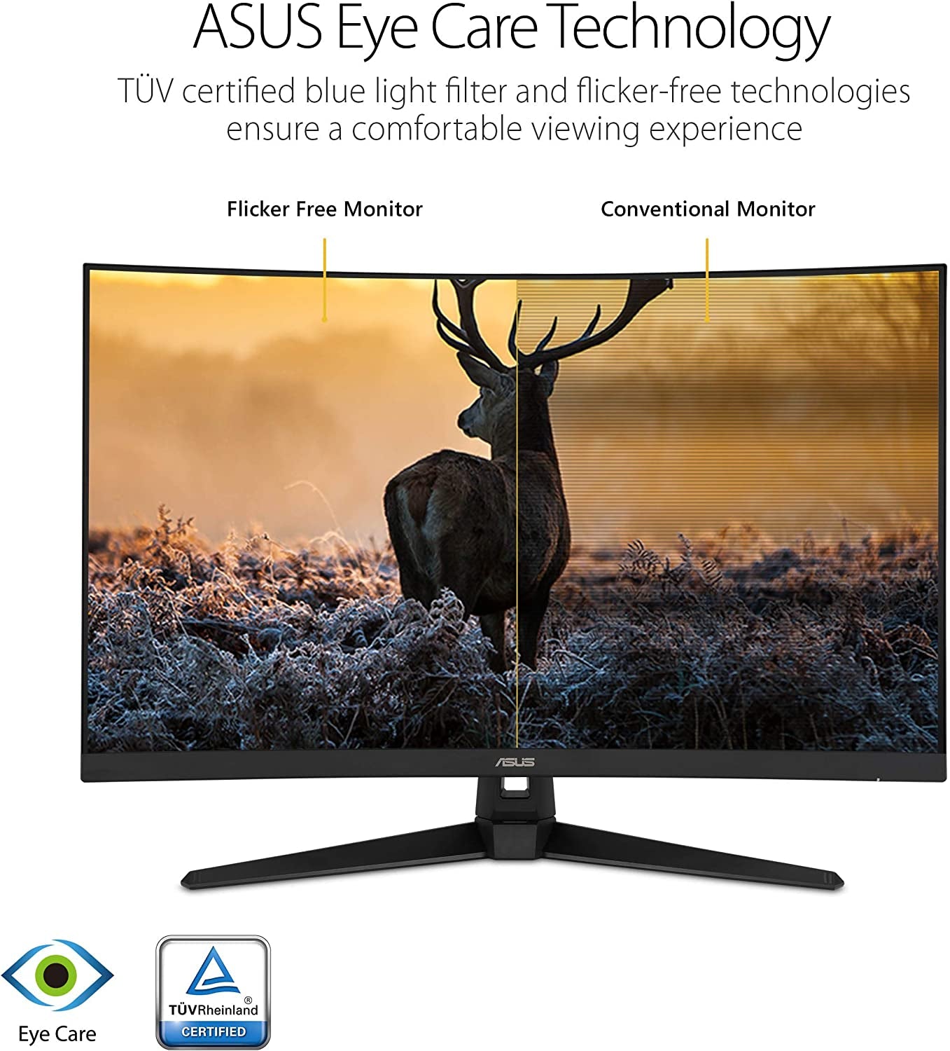 TUF Gaming VG328H1B 32-Inch Curved Monitor, 1080P Full HD, 165Hz (144Hz Compatible), Extreme Low Motion Blur, Adaptive-Sync, FreeSync Premium, 1ms Response Time, Eye Care Technology, HDMI and D-Sub Inputs