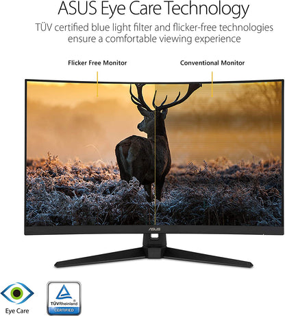 TUF Gaming VG328H1B 32-Inch Curved Monitor, 1080P Full HD, 165Hz (144Hz Compatible), Extreme Low Motion Blur, Adaptive-Sync, FreeSync Premium, 1ms Response Time, Eye Care Technology, HDMI and D-Sub Inputs