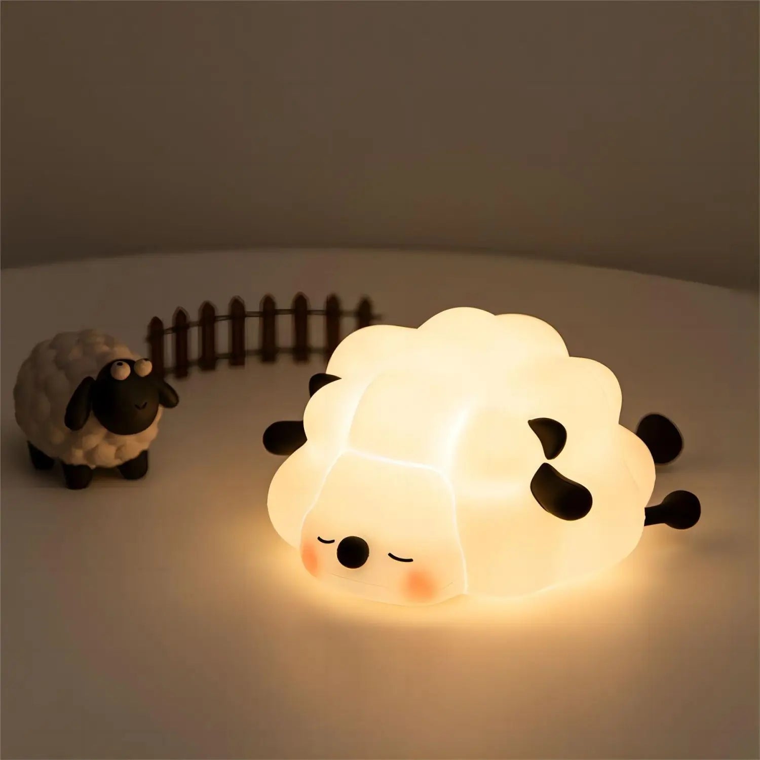 Adorable LED Night Lights - Cute Sheep, Panda, and Rabbit Silicone Lamps for Kids - USB Rechargeable Bedside Decor & Perfect Birthday Gift
