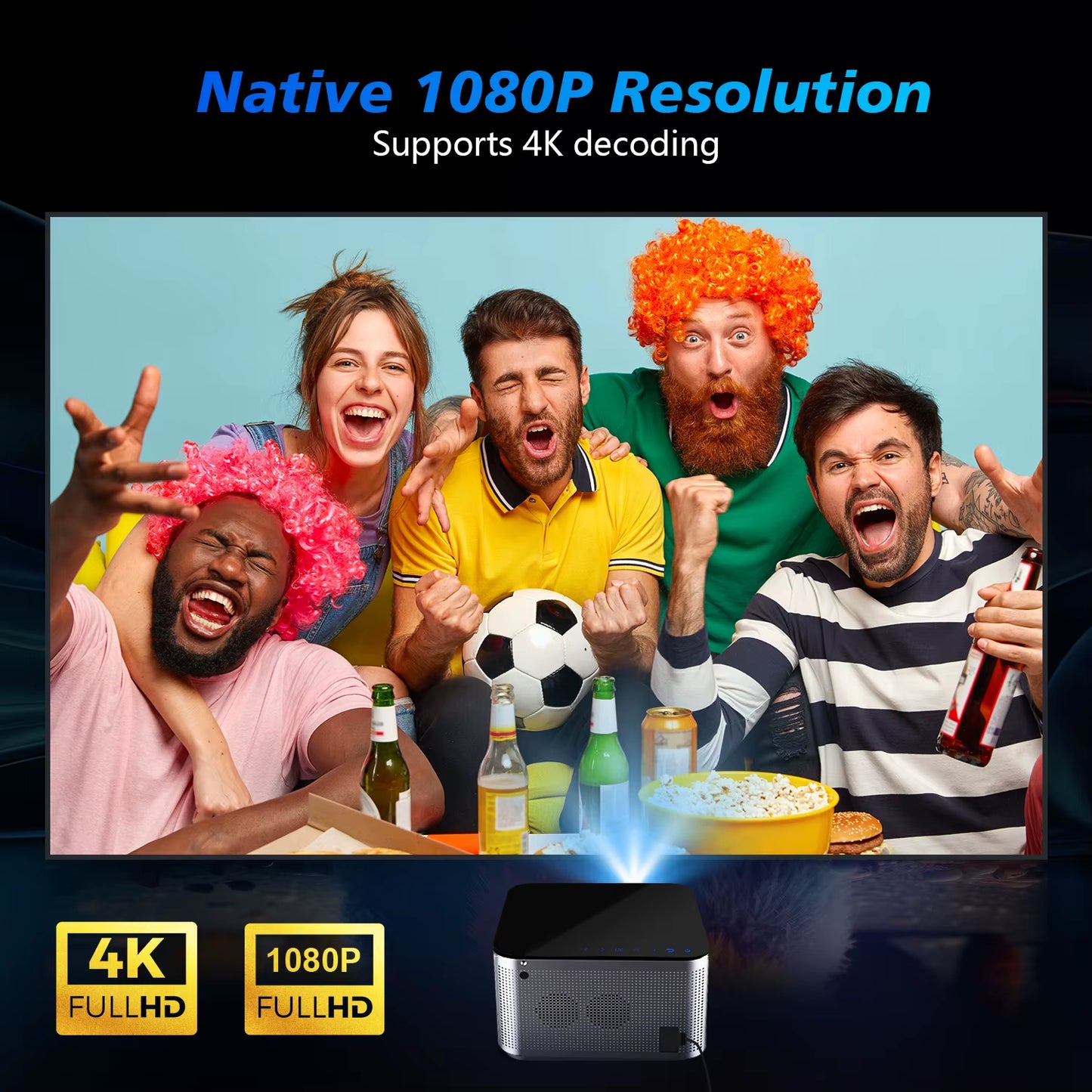 Transform Your Home Entertainment with the Android 11 4K Smart Projector - Stunning 580 ANSI Lumens Brightness, Voice Control & WiFi6 Connectivity