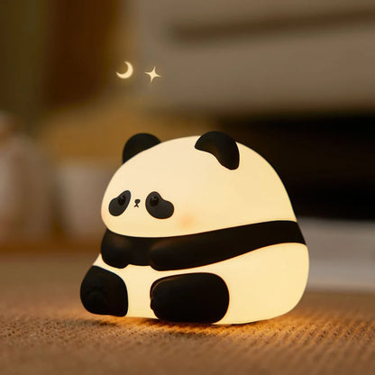 Adorable LED Night Lights - Cute Sheep, Panda, and Rabbit Silicone Lamps for Kids - USB Rechargeable Bedside Decor & Perfect Birthday Gift