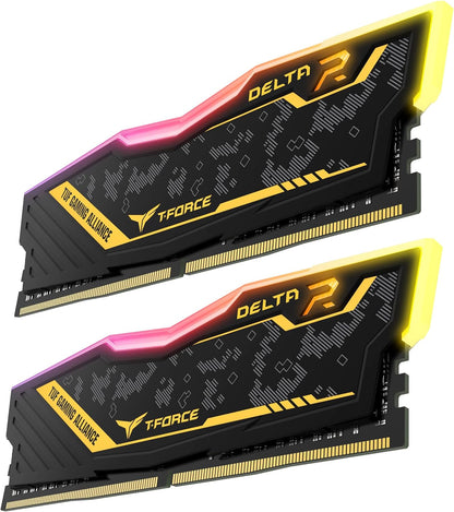 Team Group Delta TUF Gaming RGB 16GB (2x8GB) DDR4 U-DIMM Memory Kit, 3200MHz, PC4-25600, CL16, Non-ECC