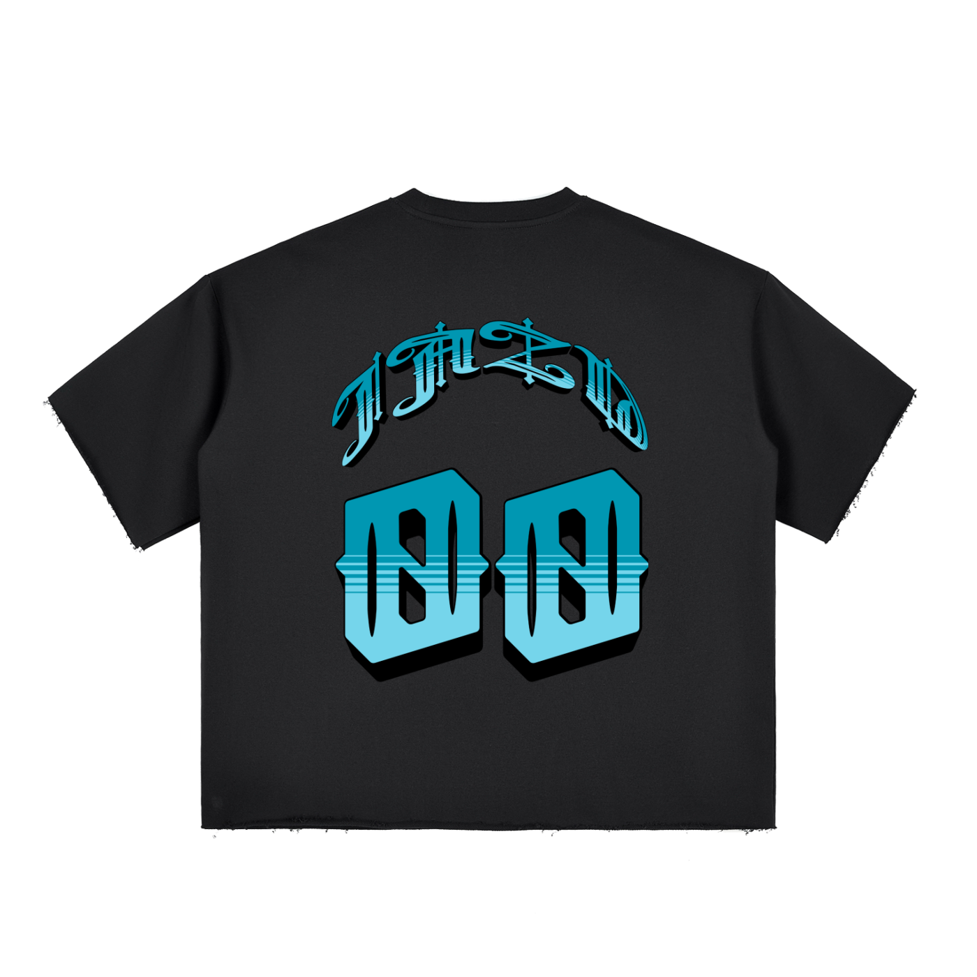 Boxy Half-Sleeve Raw-Edge T-Shirt