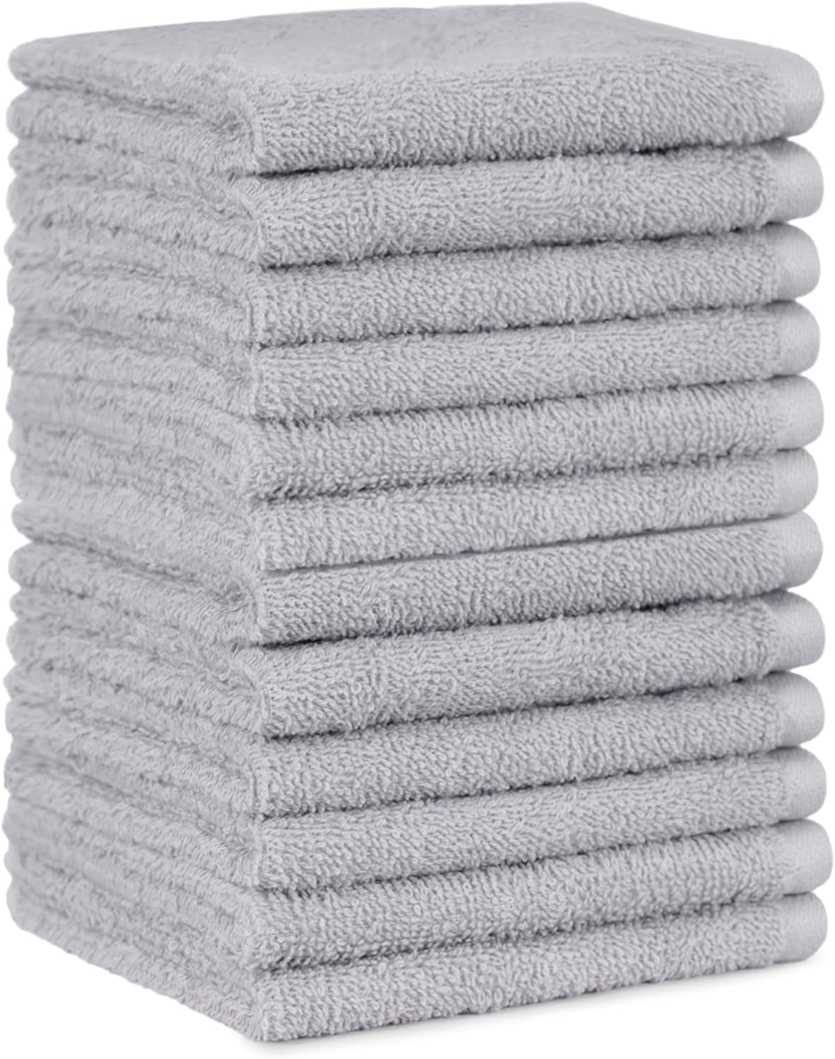 Wash Cloth Set, 100% Cotton, Extra Absorbent, Quick Drying, 30 X 30 Cm, Grey, Pack of 12