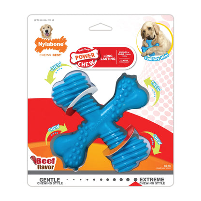 Ultimate Power Chew Comfort Hold X Bone Dog Toy - Beef Flavor for Large Dogs - Durable Chew Toy for Extreme Chewers