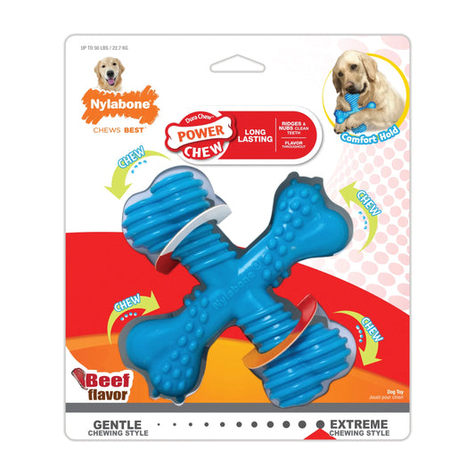 Ultimate Power Chew Comfort Hold X Bone Dog Toy - Beef Flavor for Large Dogs - Durable Chew Toy for Extreme Chewers