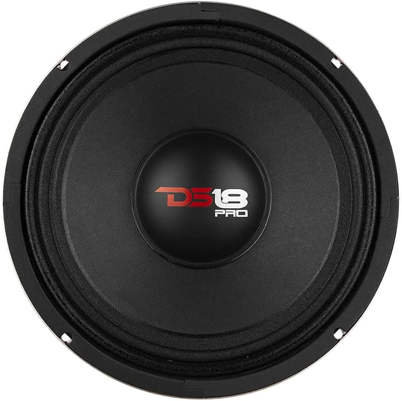 PRO-X10M 10" Midrange Loudspeaker with Red Steel Basket - 600W Max, 300W RMS, 8 Ohms - Premium Audio Door Speaker for Car or Truck Stereo Systems
