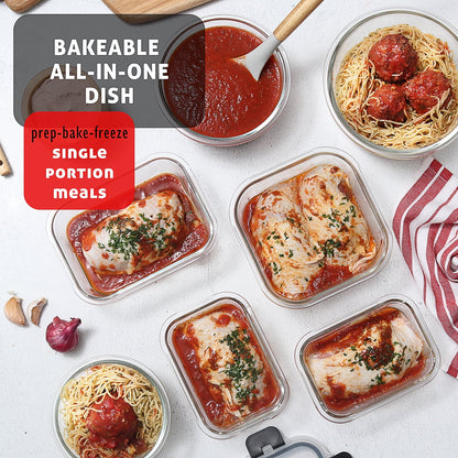 Ultimate 32-Piece Airtight Glass Food Storage Container Set - Perfect for Meal Prep, Oven, Microwave & Freezer Safe!