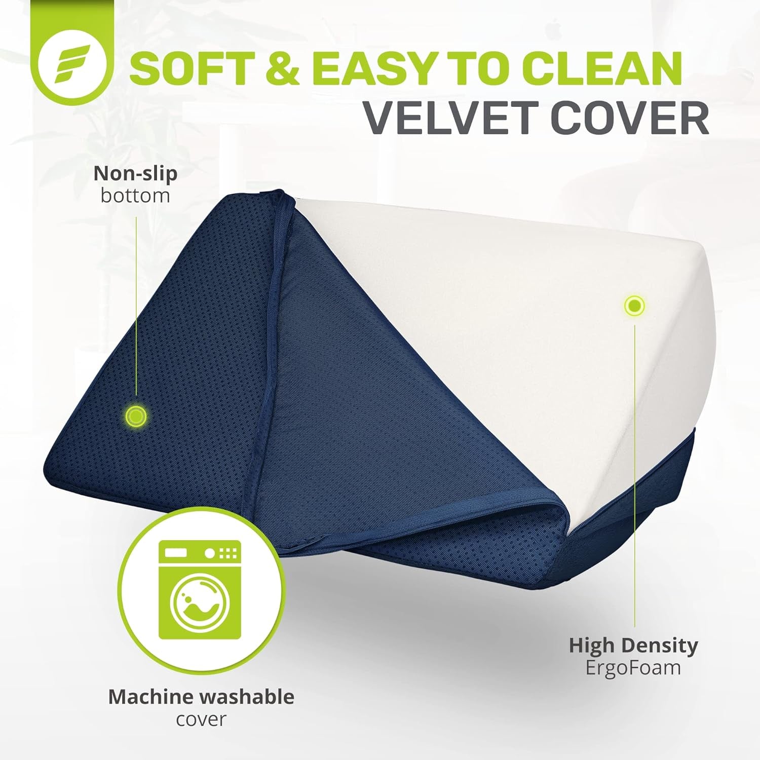 Chiropractor-Approved Adjustable Premium Teardrop Footrest for Lumbar, Back, and Knee Pain Relief (Navy Blue)