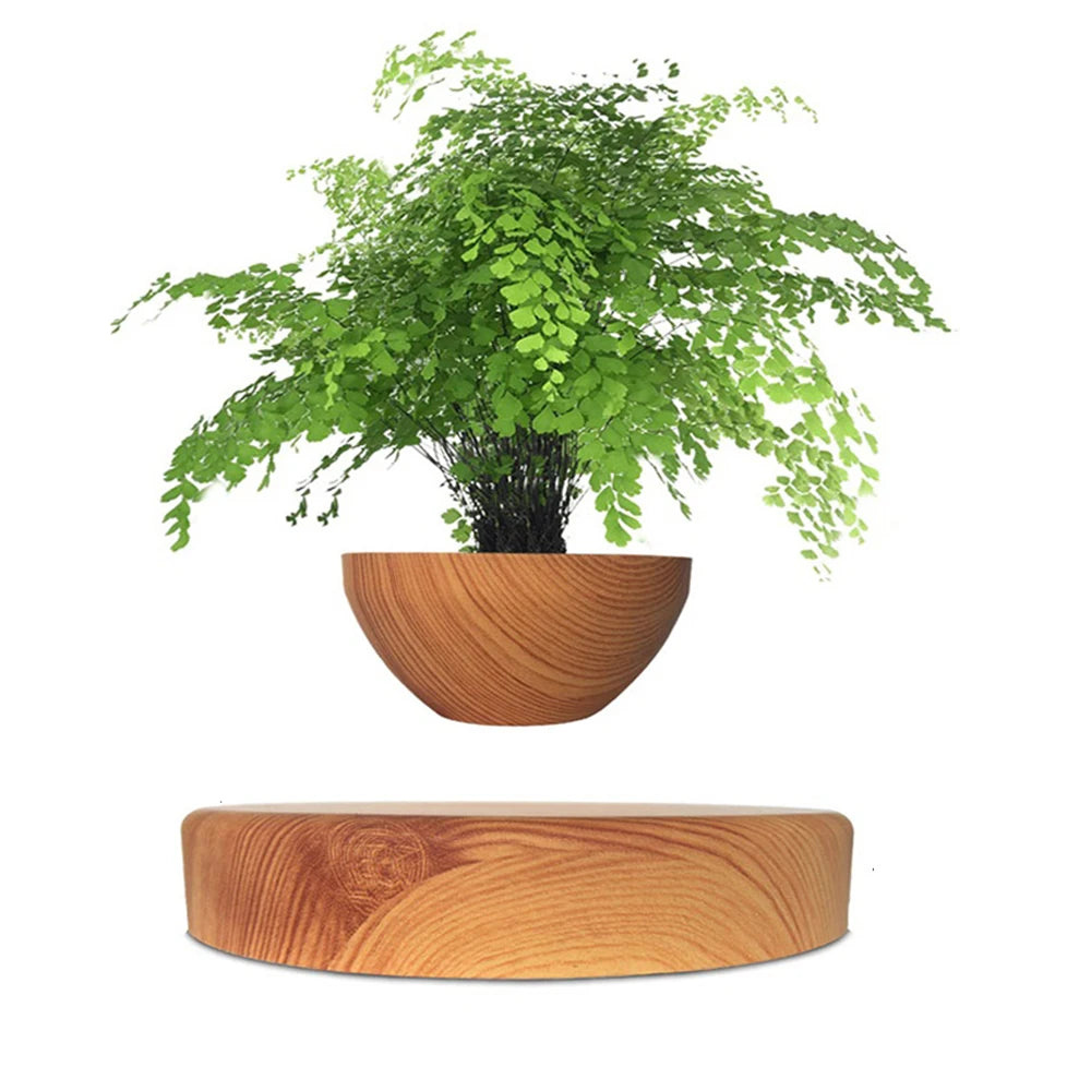 Levitating Air Bonsai Pot with Magnetic Suspension - Floating Plant Planter for Desk Decor