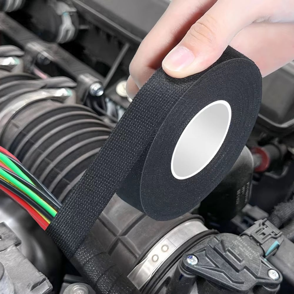 Heat-Resistant Electrical Tape and Harness Insulation Bundle for Auto Wiring - Waterproof Fabric Cloth Wrap and Adhesive Cable Organizer