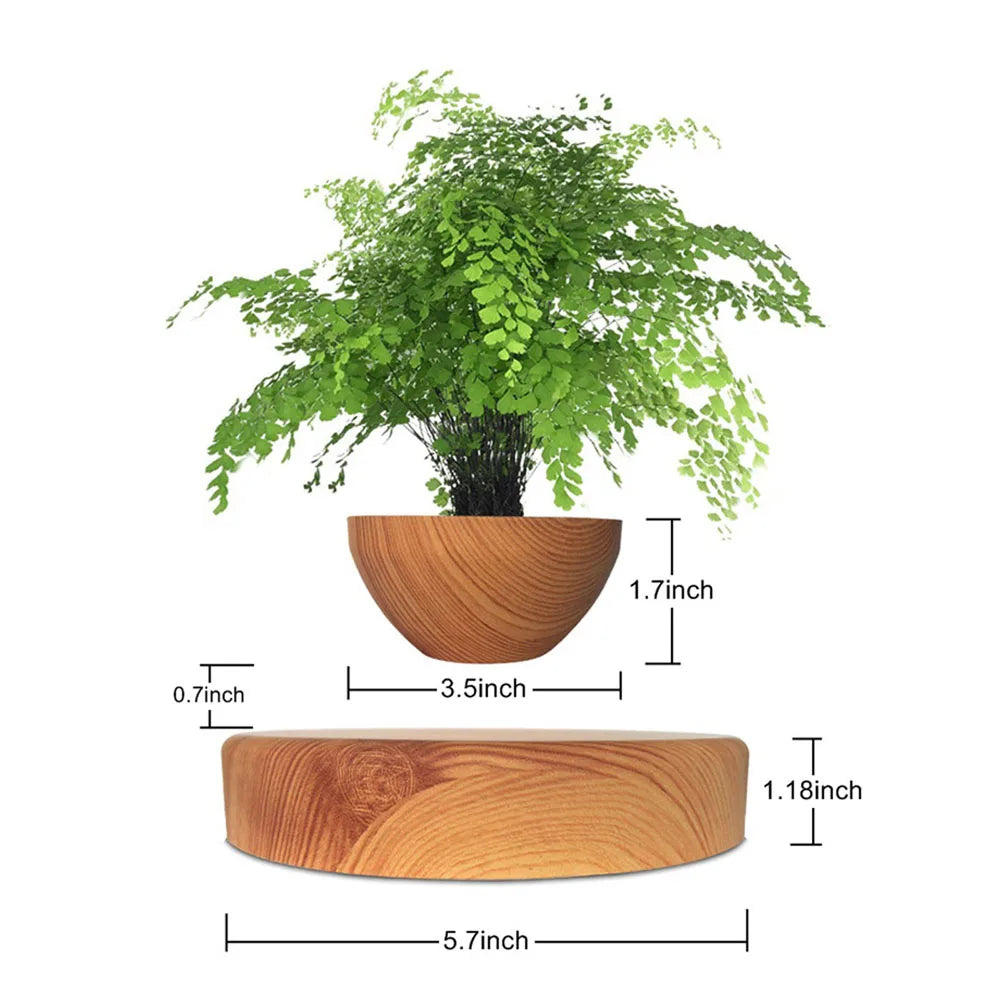 Levitating Air Bonsai Pot with Magnetic Suspension - Floating Plant Planter for Desk Decor