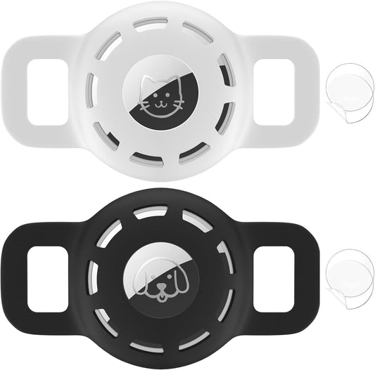 AirTag Cat and Small Dog Collar Holder - 2 Pack Protective Holders for Apple AirTag (Fits Collars up to 1/2 Inch)