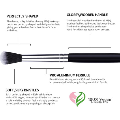 12-Piece Professional Eye Makeup Brush Set with Soft Synthetic Bristles and Extended Wooden Handles for Eyeshadow, Eyeliner, Eyebrow, Blending, and Concealer (Black)