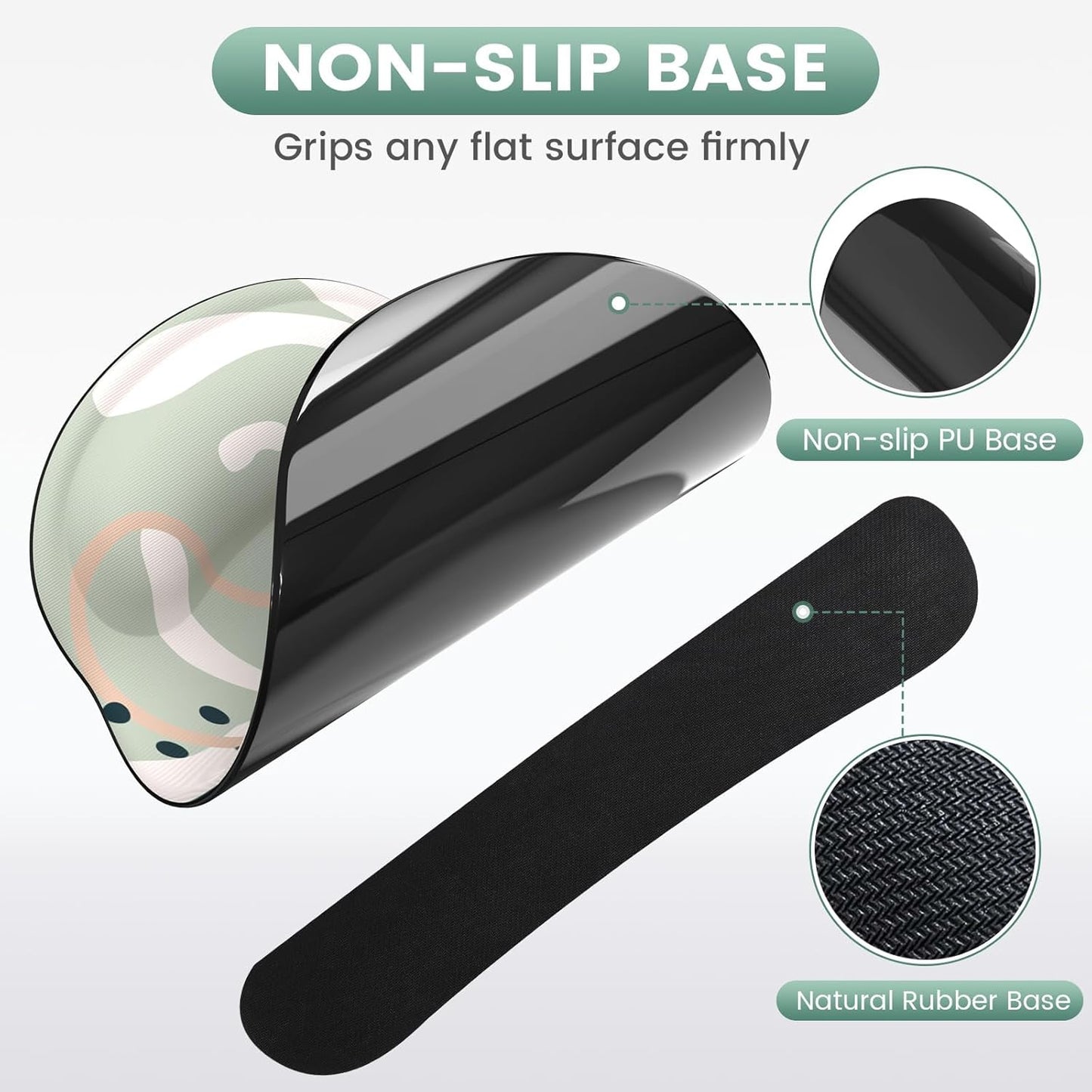 Ergonomic Mouse Pad and Wrist Support Set with Non-Slip Base for Enhanced Comfort and Pain Relief in Home Office, Featuring Tropical Plant Design and Coasters