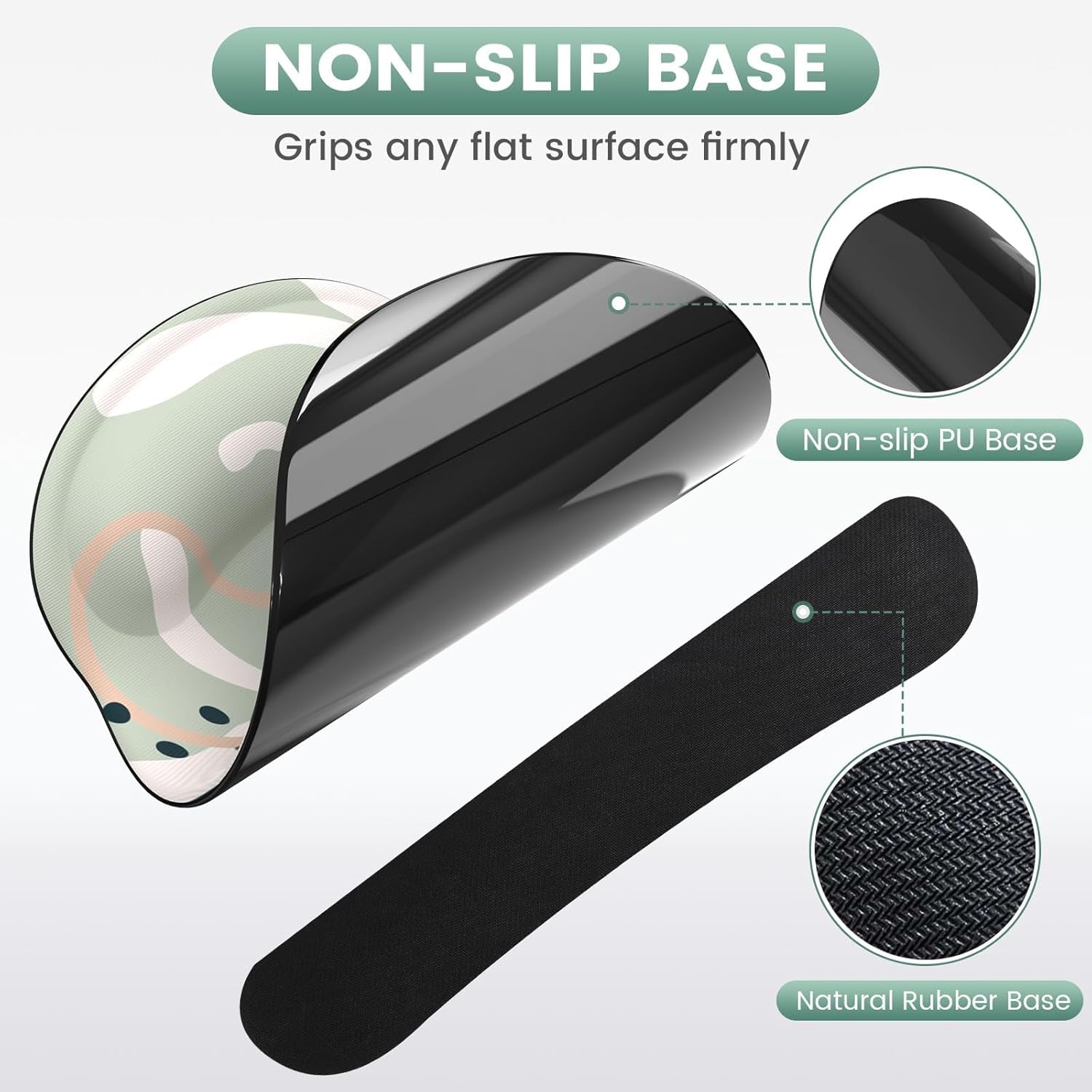 Ergonomic Mouse Pad and Wrist Support Set with Non-Slip Base for Enhanced Comfort and Pain Relief in Home Office, Featuring Tropical Plant Design and Coasters