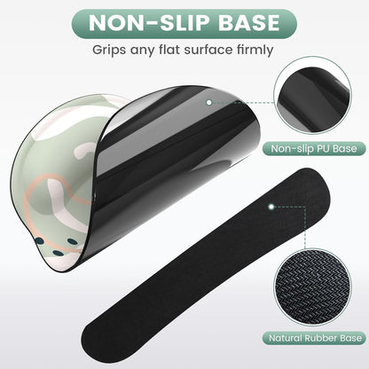 Ergonomic Mouse Pad and Wrist Support Set with Non-Slip Base for Enhanced Comfort and Pain Relief in Home Office, Featuring Tropical Plant Design and Coasters
