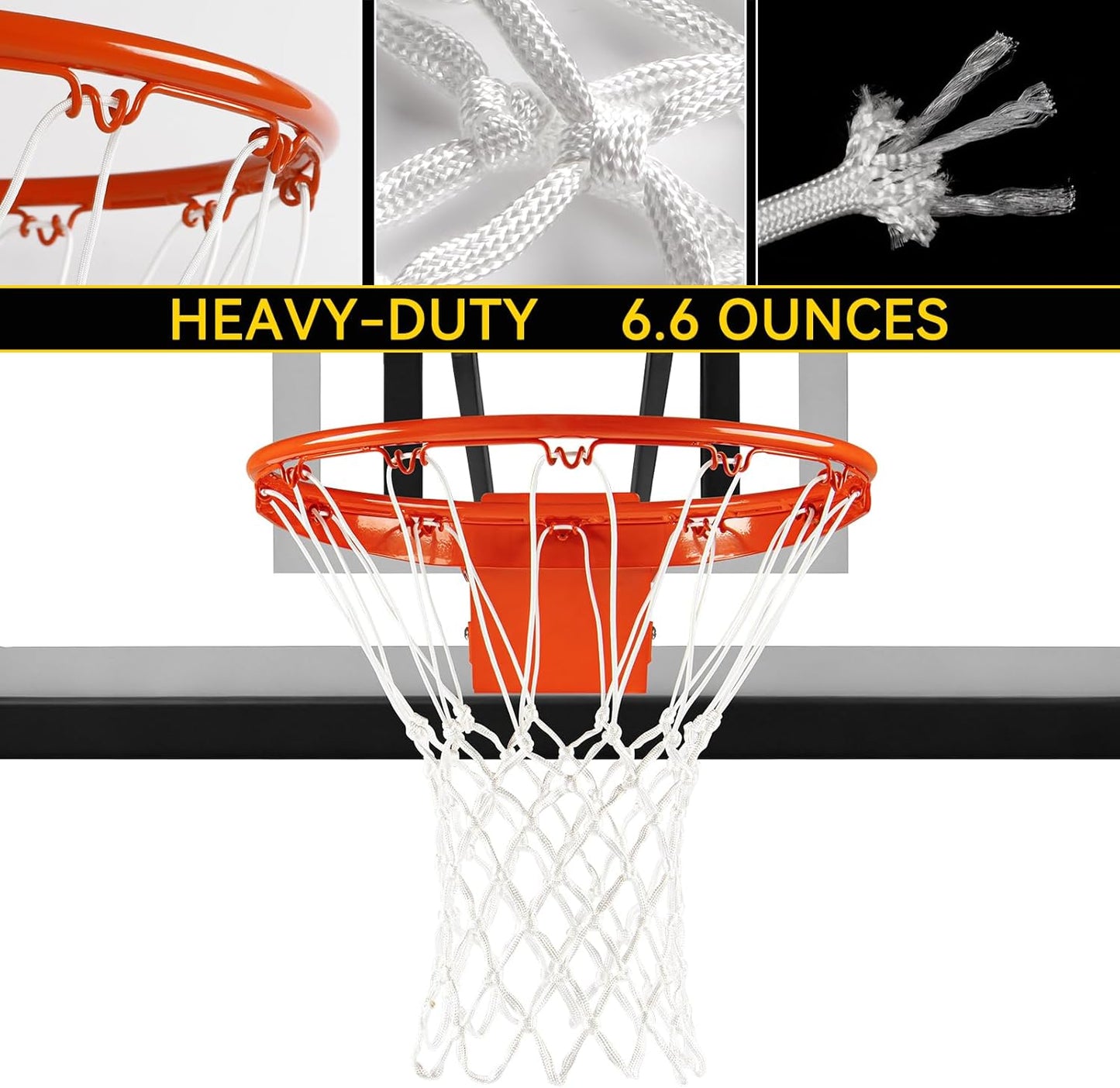 Premium Quality Heavy-Duty Basketball Net Replacement - All-Weather Anti-Whip Design, Compatible with Standard Indoor and Outdoor 12-Loop Rims