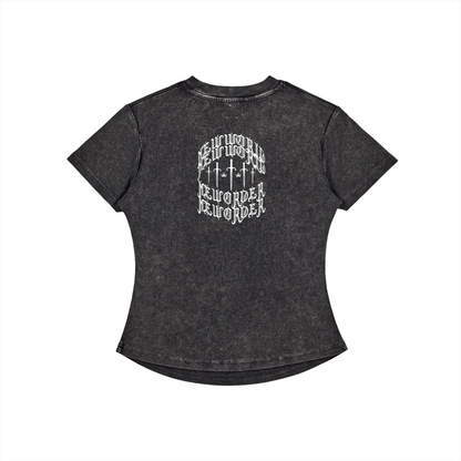 Vintage Washed Bodycon Cotton T-Shirt