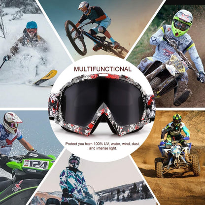 UV400 Protective Goggles for Dirt Bike and ATV Riding - Windproof and Dustproof Motorcycle Goggles for Men, Women, and Youth