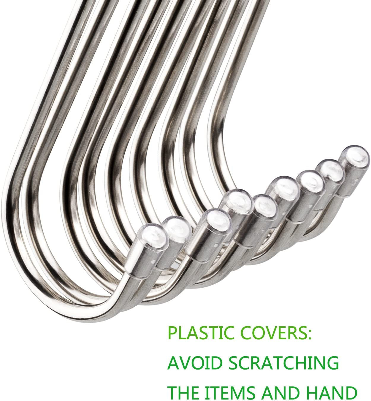 20-Pack Stainless Steel S-Shaped Hooks for Versatile Hanging in Kitchen, Workshop, Bathroom, and Garden