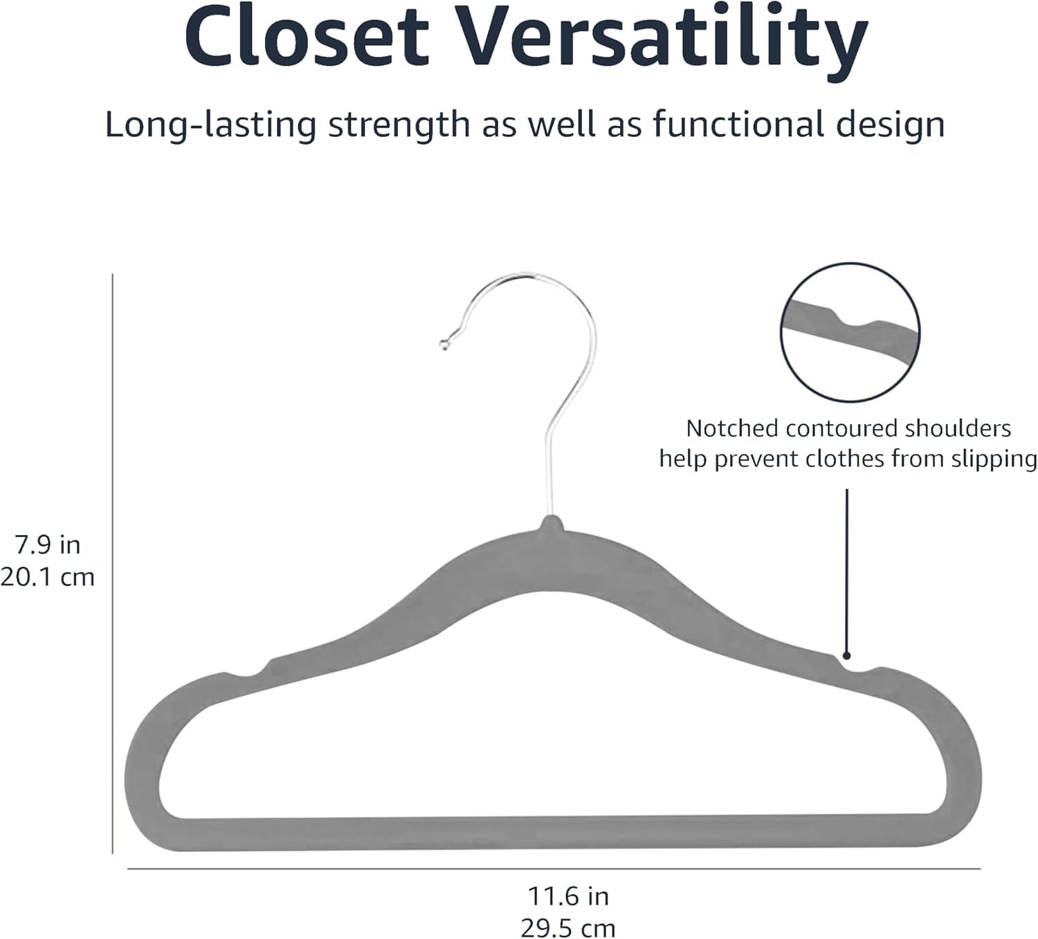 Velvet Non-Slip Hangers for Infants and Toddlers, 29.5 cm (11.6 inches), Pack of 30, Blue