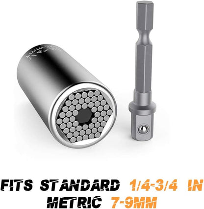 Universal Socket, 7-19mm, Chrome Vanadium Steel, Engraved 'Best Dad Ever', Multi-Functional Tool, Ideal for Replacing Old Tools, Perfect Stocking Stuffer and Father's Day Gift
