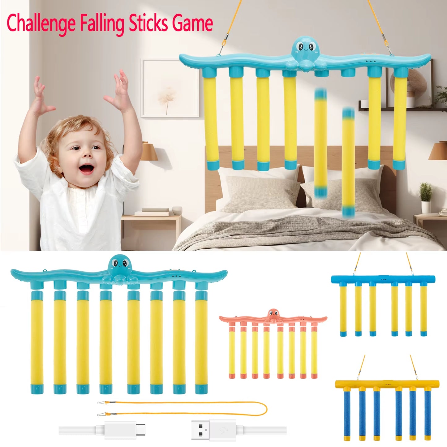 Challenge Falling Sticks Educational Game for Children - Hand-Eye Coordination and Parent-Child Interactive Sports Toy