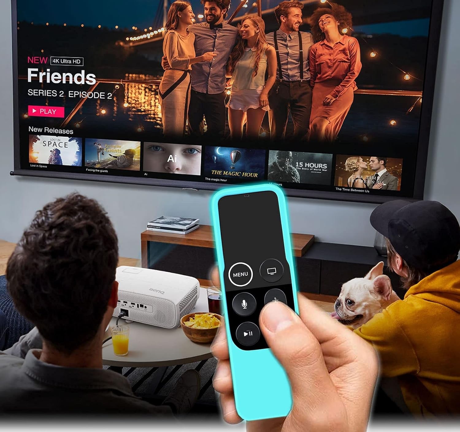 Lightweight Anti-Slip Shockproof Silicone Case for Apple TV 4K and 4th Generation Remote with Glow in the Dark Feature