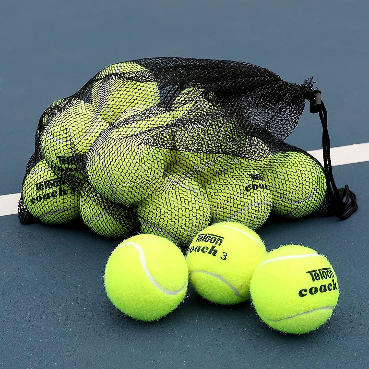 Pressure Training Tennis Balls - Available in 12 or 18 Count with Mesh Carry Bag, Four Color Options, Ideal for Beginners