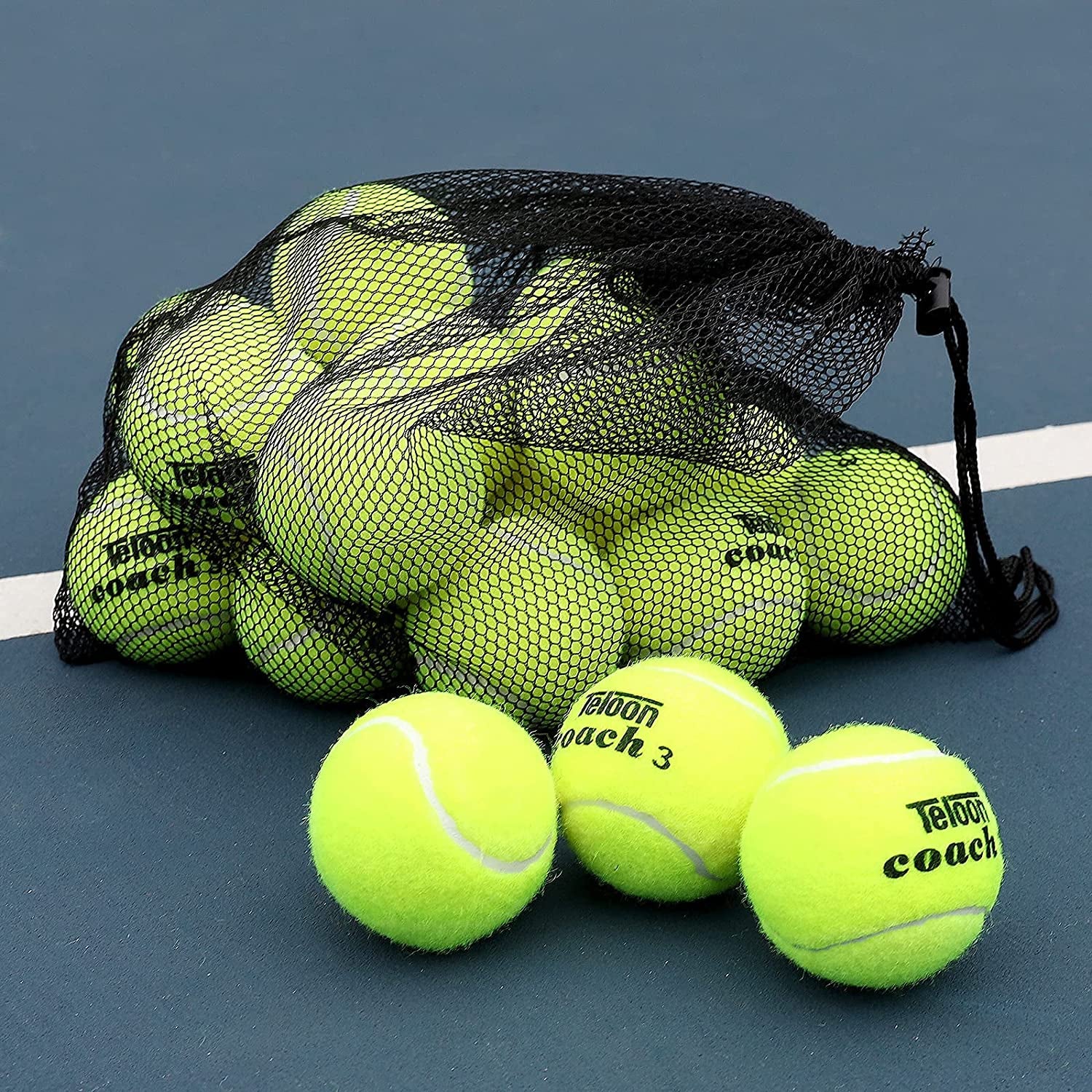Pressure Training Tennis Balls - Available in 12 or 18 Count with Mesh Carry Bag, Four Color Options, Ideal for Beginners
